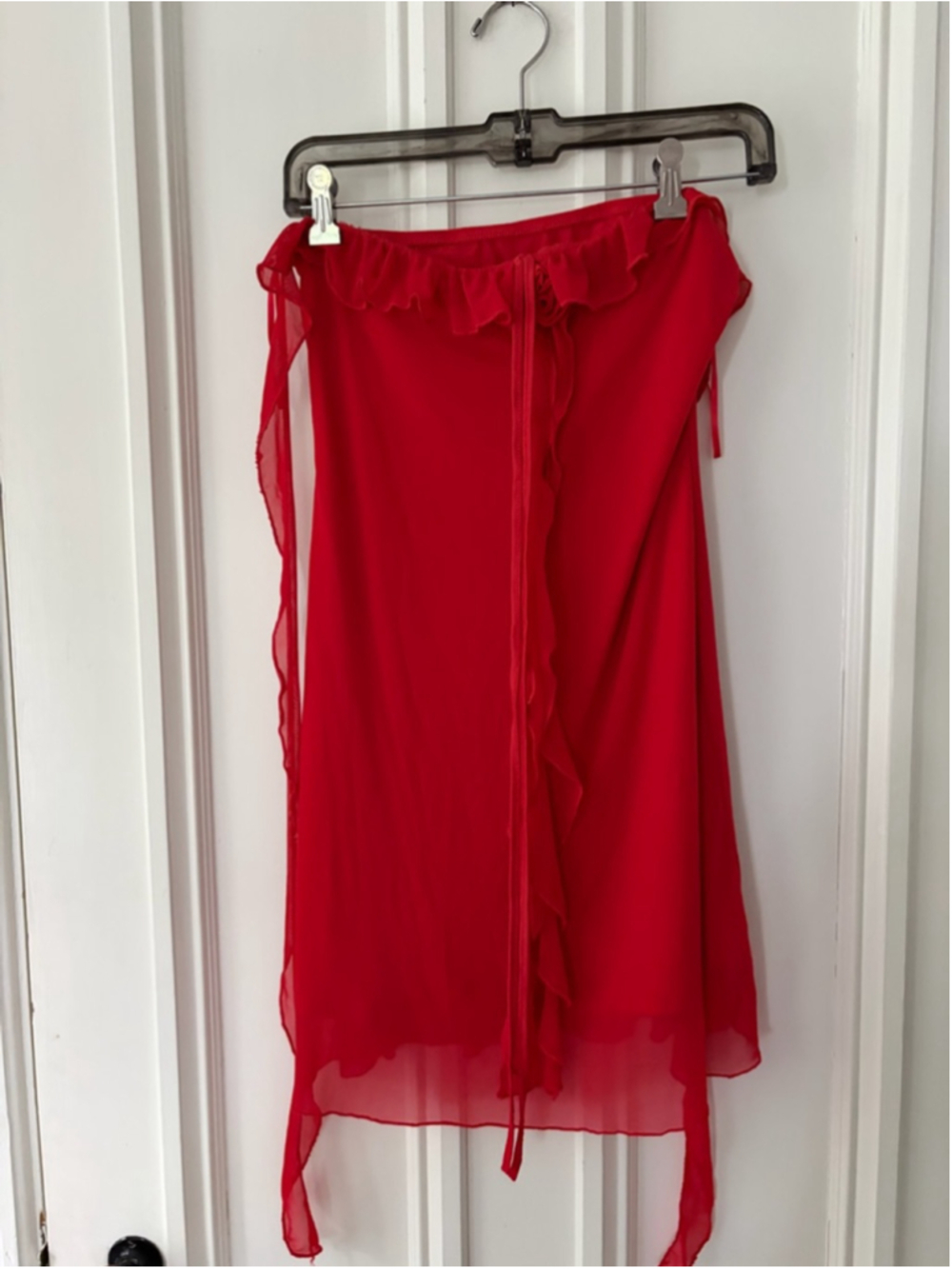 SHEIN Strapless Ruffle Mini Dress Red Size S